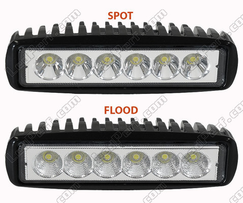 LED-extraljus Rektangulär 18W För 4X4 - Fyrhjuling - SSV Spot VS Flood