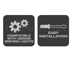 Hållare Osram LEDriving® LICENSE PLATE BRACKET AX enkel montering och kompatibel med alla Osram lampor i LEDriving sortimentet.