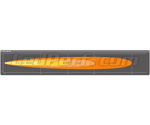 Diagram av ljusstrålen Lång räckvidd Spot för LED-bar Osram LEDriving® LIGHTBAR SX500-SP