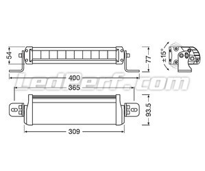 Diagram över Mått LED-bar Osram LEDriving® LIGHTBAR FX250-CB