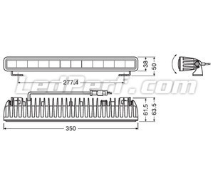 Diagram över Mått LED-bar Osram LEDriving® LIGHTBAR SX300-SP