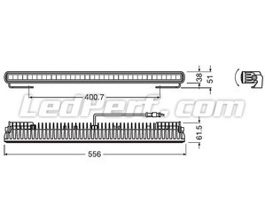 Diagram över Mått LED-bar Osram LEDriving® LIGHTBAR SX500-CB