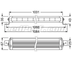 Diagram över Mått LED-bar Osram LEDriving® LIGHTBAR VX1000-CB SM