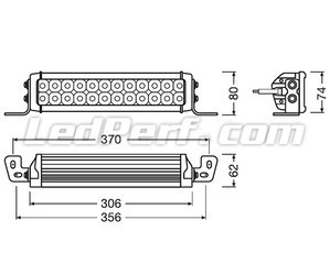 Diagram över Mått LED-bar Osram LEDriving® LIGHTBAR VX250-CB