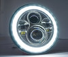 Svart Full LED-optik motorcykel för rund strålkastare 7 tum - Typ 5 Angel Eye