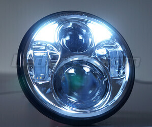 Förkromad Full LED-optik motorcykel för rund strålkastare 5,75 tum - Typ 3 Varselljus