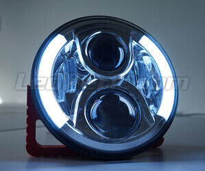 Förkromad Full LED-optik motorcykel för rund strålkastare 7 tum - Typ 4 Varselljus