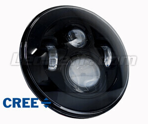 Svart Full LED-optik motorcykel för rund strålkastare 7 tum - Typ 3