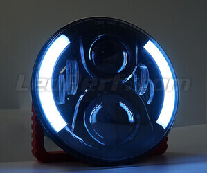 Svart Full LED-optik motorcykel för rund strålkastare 7 tum - Typ 4 Varselljus