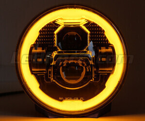 Svart Full LED-optik motorcykel för rund strålkastare 7 tum - Typ 6