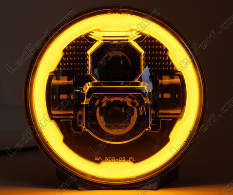 Svart Full LED-optik motorcykel för rund strålkastare 7 tum - Typ 6