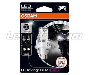 Förpackning framifrån av motorcykellampor H4 LED Osram Easy