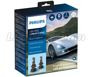 LED-lampor Kit H8 PHILIPS Ultinon Pro9100 +350% 5800K- 1LUM11366U91X2