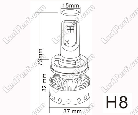 Mini LED H8 LED-lampor med Hög Effekt Tuning