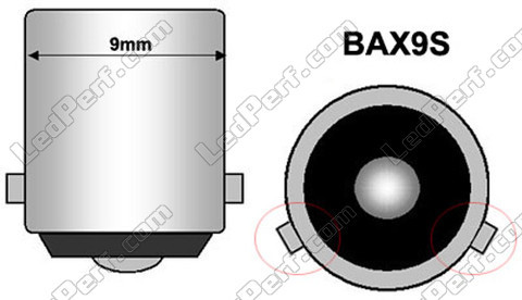 LED-lampa BAX9S H6W Efficacity Blå