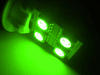LED T10 W5W Rotation med sidobelysning grön