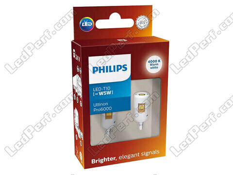 2x W5W LED-lampor Philips Ultinon PRO6000 - Lastbil 24V - 4000K - 24961WU60X2