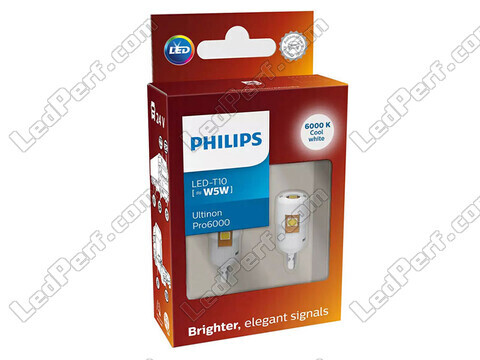 2x W5W LED-lampor Philips Ultinon PRO6000 - Lastbil 24V - 6000K - 24961CU60X2
