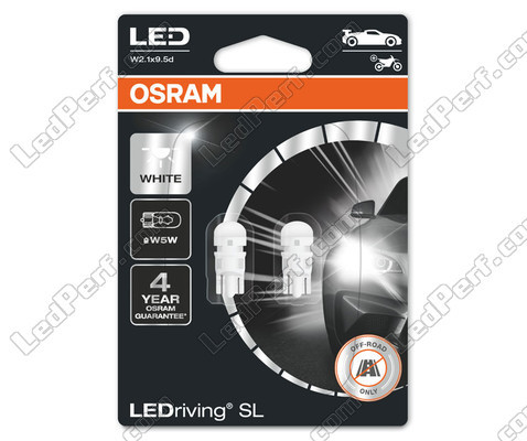 Paket med 2 lampor W5W T10 Osram LEDriving SL Vit 6000K