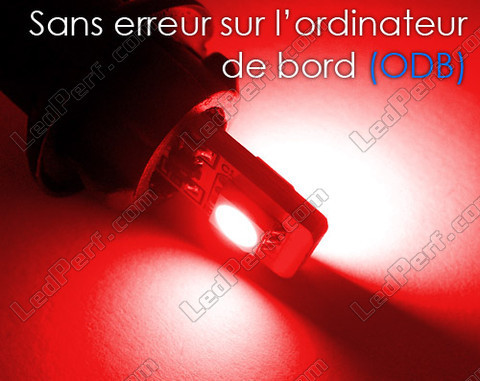 LED-lampa T10 W5W-box mot färddatorfel - System mot färddatorfel - Dubbel Röd