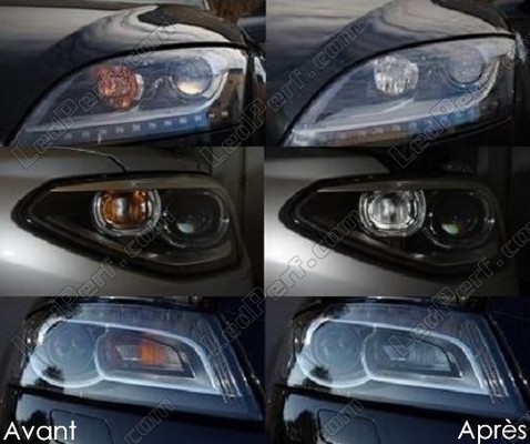 LED främre blinkers Alfa Romeo Stelvio före och efter