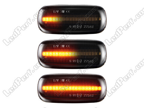 Belysning av dynamiska svarta LED-sidoblinkers för Audi A4 B5