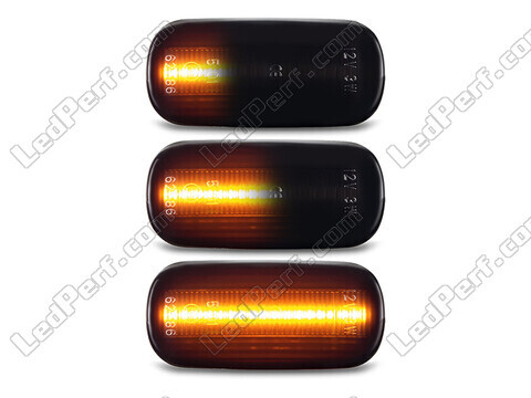 Belysning av dynamiska svarta LED-sidoblinkers för Audi A4 B7