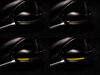 Olika steg i ljusets rörelse för dynamiska blinkers Osram LEDriving® för sidospeglar på Audi A5 II