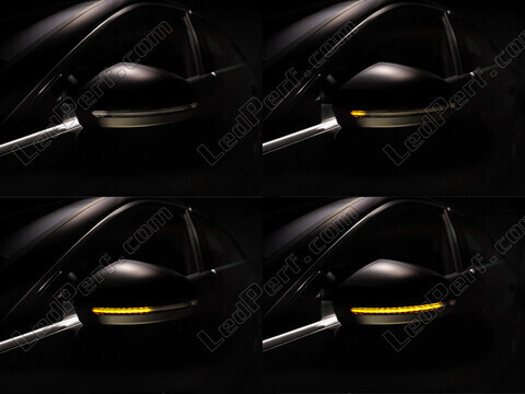 Olika steg i ljusets rörelse för dynamiska blinkers Osram LEDriving® för sidospeglar på Audi A5 II