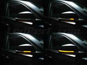 Olika steg i ljusets rörelse för dynamiska blinkers Osram LEDriving® för sidospeglar på BMW 2-Serie (F22)