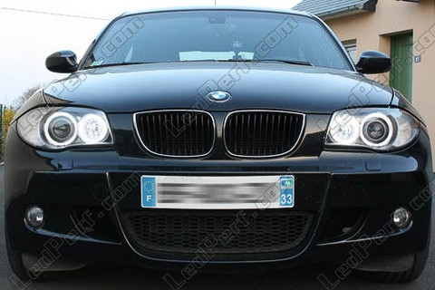 LED-lampor xenon vita för Angel Eyes H8 BMW 1-Serie fas 2 6000K - MTEC V3.0