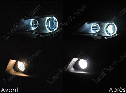 LED dimljus BMW 6-Serie (E63 E64) före och efter