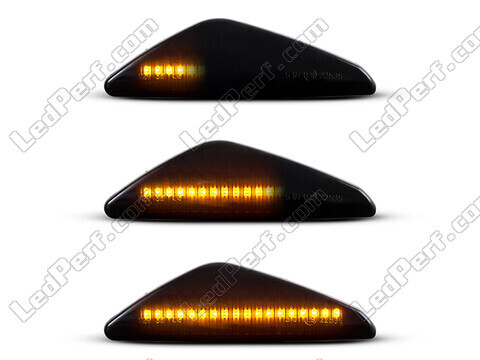 Belysning av dynamiska svarta LED-sidoblinkers för BMW X6 (E71 E72)