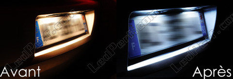 LED skyltbelysning Citroen C-Elysée före och efter