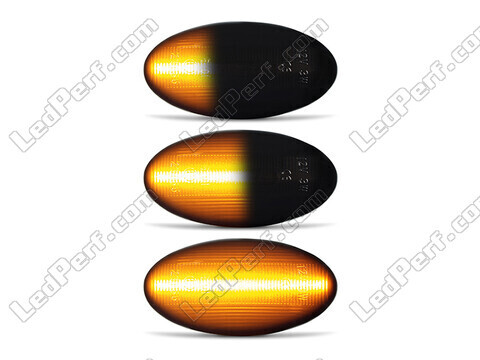 Belysning av dynamiska svarta LED-sidoblinkers för Citroen C1 II