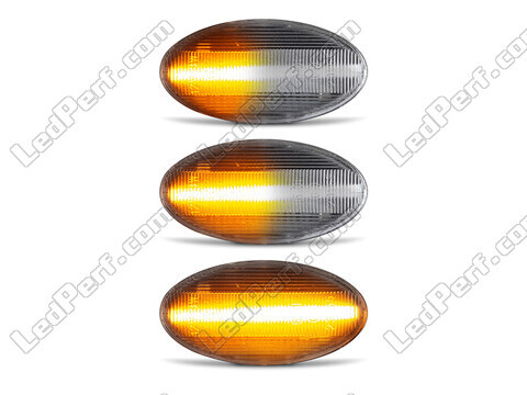 Belysning av sekventiella transparenta LED-blinkers för Citroen C1 II