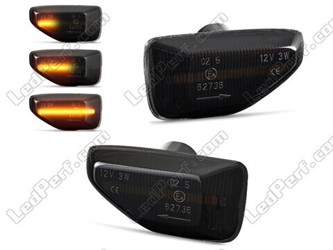 Dynamiska LED-sidoblinkers för Dacia Logan 2 - Rökfärgad svart version