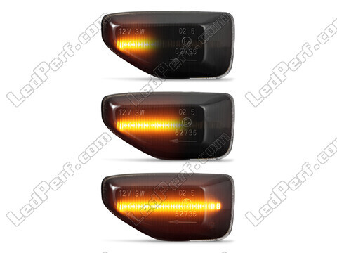 Belysning av dynamiska svarta LED-sidoblinkers för Dacia Sandero 2