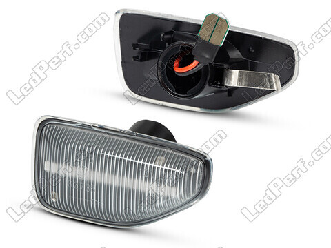 Sidovy av sekventiella LED-blinkers för Dacia Sandero 2 - Transparent version
