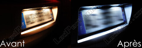 LED skyltbelysning Dacia Spring före och efter