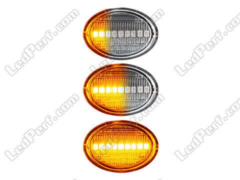 Belysning av sekventiella transparenta LED-blinkers för Fiat 500