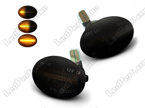 Dynamiska LED-sidoblinkers för Fiat 500 - Rökfärgad svart version