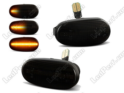 Dynamiska LED-sidoblinkers för Fiat Bravo 2 - Rökfärgad svart version