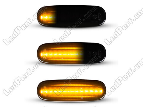 Belysning av dynamiska svarta LED-sidoblinkers för Fiat Doblo II