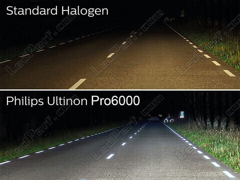 LED-lampor Philips Godkända för Hyundai I10 II jämfört med original lampor