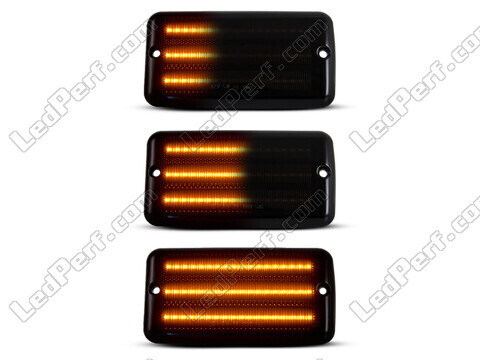 Belysning av dynamiska svarta LED-sidoblinkers för Jeep Wrangler II (TJ)