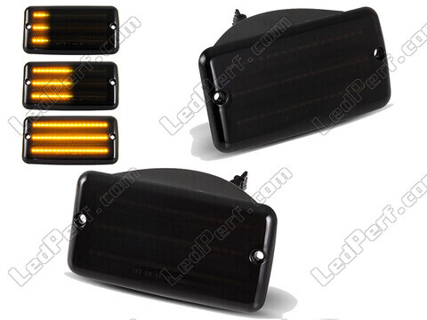 Dynamiska LED-sidoblinkers för Jeep Wrangler II (TJ) - Rökfärgad svart version