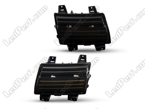 Framvy av dynamiska LED-blinkers för Jeep  Wrangler IV (JL) - Rökfärgad svart färg