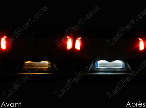 LED skyltbelysning Kia Picanto 2 före och efter