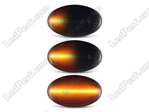 Belysning av dynamiska svarta LED-sidoblinkers för Mercedes A-Klass (W168)